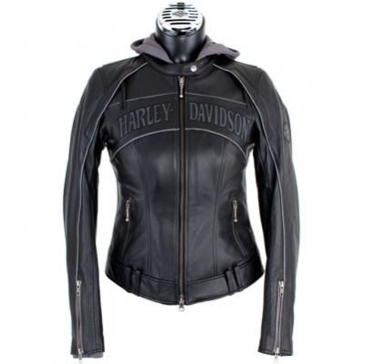 Women's H-D Hooded Leather Jacket