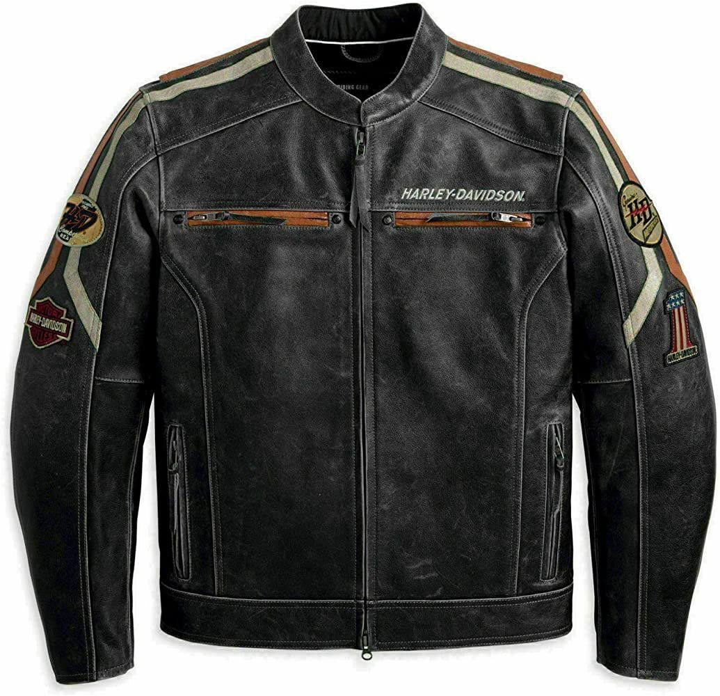 Men's Distressed Trenton Mesh HD Riding Incinerator Vintage Leather Jacket