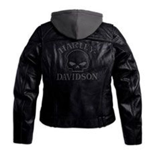 Women's H-D Hooded Leather Jacket