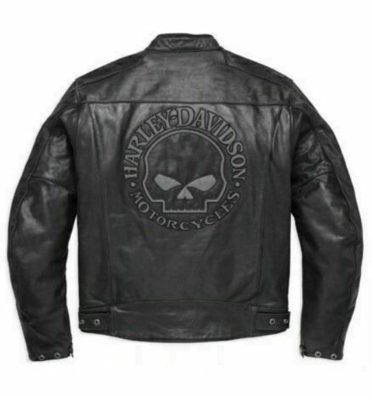Harley Davidson Men's Reflective Skull Leather Jacket