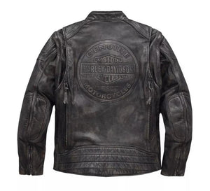Harley Davidson Men's Dauntless Convertible Leather Jacket, Distressed