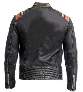 New Men's Cafe Racer Motorbike Leather Jacket