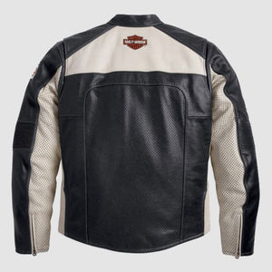 Harley Davidson Men Regulator Perforated Black Leather Jacket