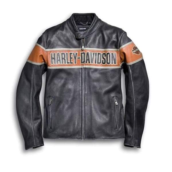 Harley Davidson Men’s Black Stylish Victory Lane Motorcycle Leather Jacket