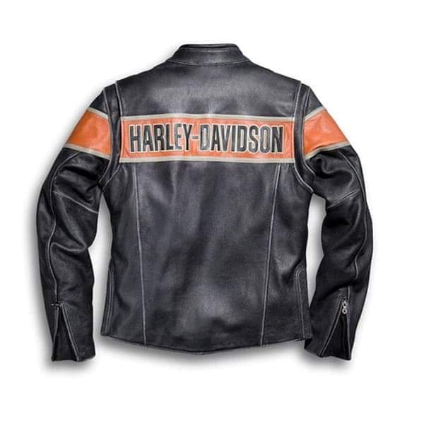 Harley Davidson Men’s Black Stylish Victory Lane Motorcycle Leather Jacket
