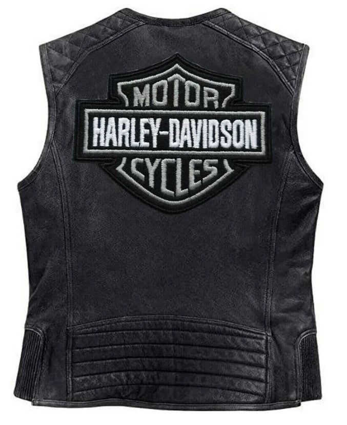 Harley Davidson Men Motorcycle Knuckle Distressed Leather Vest – Zee ...